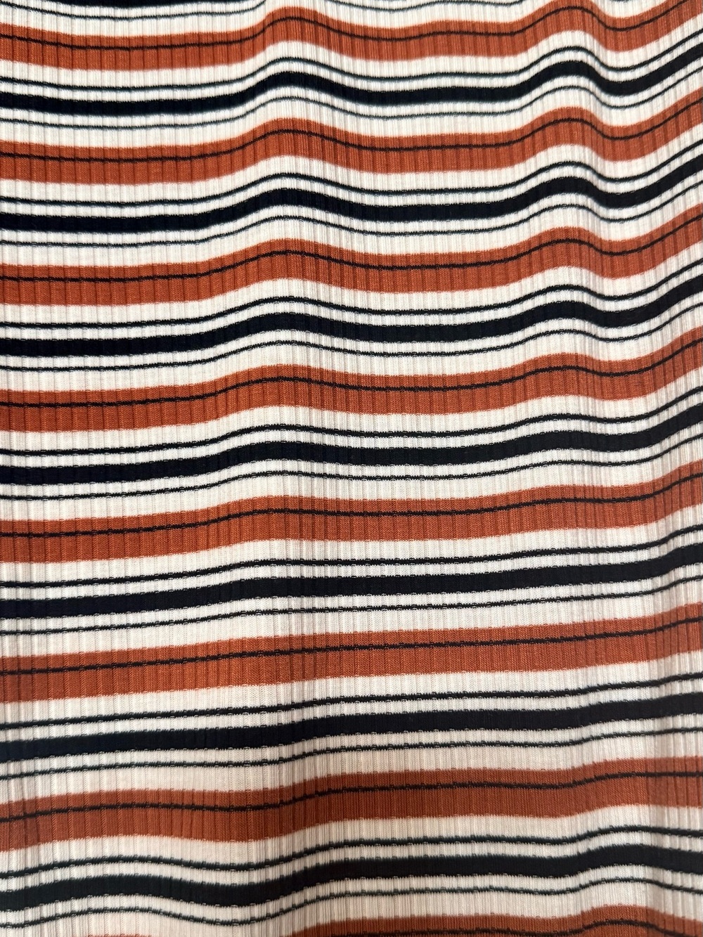 Striped Short-Sleeve Ribbed Tee - Rust Multi - Picture 3 of 4